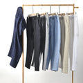 2026 Pure Linen Men's Straight Lightweight Casual Pants Summer Spring Stonewashed Breathable Quick Dry Eco-Friendly Soft