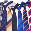Tie for Men Slim Tie Solid Necktie Polyester Narrow Cravat 2.4'' 35 Various Colors Royal Blue Gold Party Formal Ties Fashion