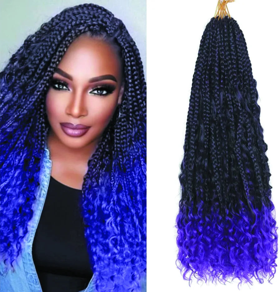 18inch 100g Braids Boho Goddess Box Braids Crochet Hair Box Braid Crochet Hippie Crochet Hair Extensions