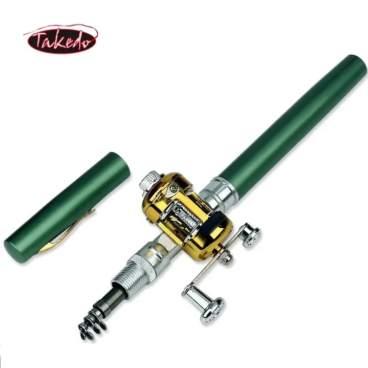 TAKEDO Wholesale MY01A Mini Fishing Rod Pen Style Outdoor Portability Scalable Ice Fishing Rod Suit Telescopic Fishing Rod
