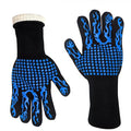 Set of Kitchen Bule Color Oven Mitt Silicone Gloves Sets BBQ Pot Holder Silicone Grabber Gloves