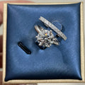 Cadermay 925 Silver Jewelry Synthetic Moissnite 3ct Round Brilliant Cut  Six Claw Setting Ring Wedding Party  Gift for Women's