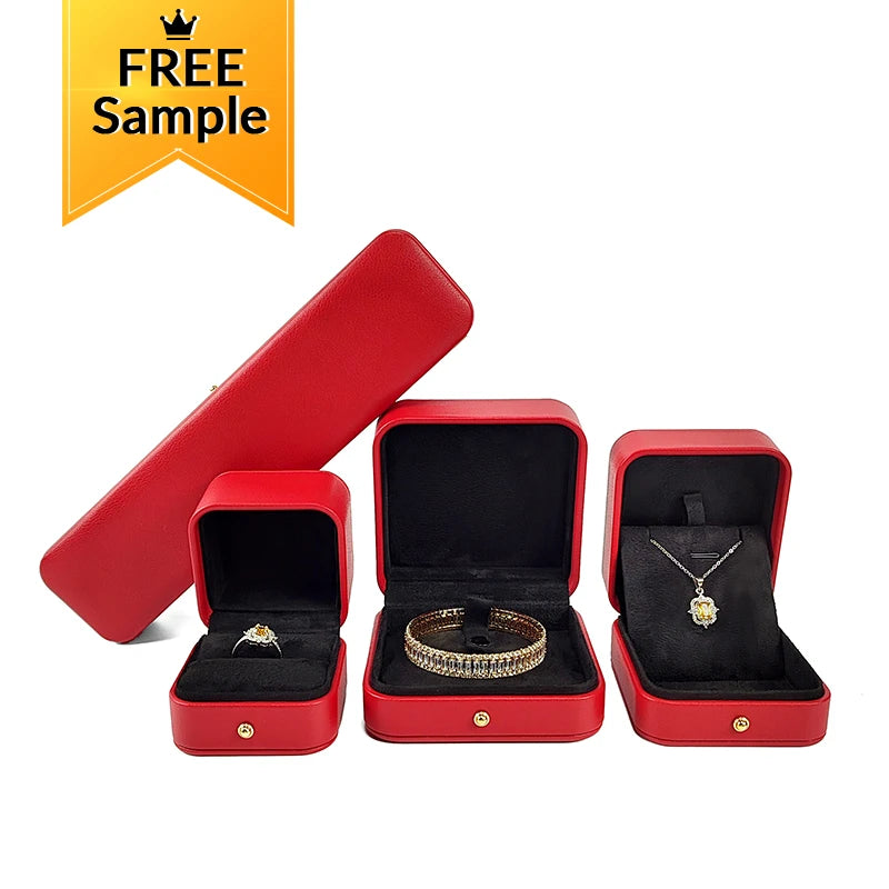 Factory Custom Jewelry Box Packaging Pu Leather Ring Box Jewellery Packaging with logo Luxury