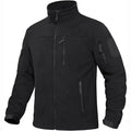 KALAIBEN Custom Wholesale Men's Winter Polar Fleece Jacket Full Zipper Black Outdoor Casual Long Jacket