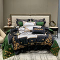 ODM/OEM Satin 100% Cotton Green Embroidery Palace Quilt Cover European Style Pillow Cover Home Textile Bedding Set Supplier