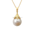 Popular Design Pearl Pendant Necklace 18K Real Gold Diamond Necklaces Fine Jewelry Women Wedding Engagement Gift Chinese Gold
