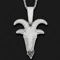 Hip Hop Full CZ Diamond Jewelry Gold Plated Brass Goat Head BlingBling Pendant Charms Rope Chain Necklace for Men Women