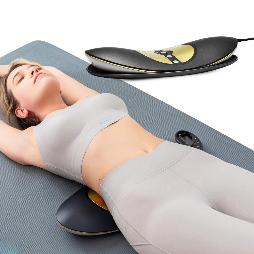 Electric Portable Lower Back Lumbar Massager With Functions of Electrical Pulses Vibration Heating Air Traction