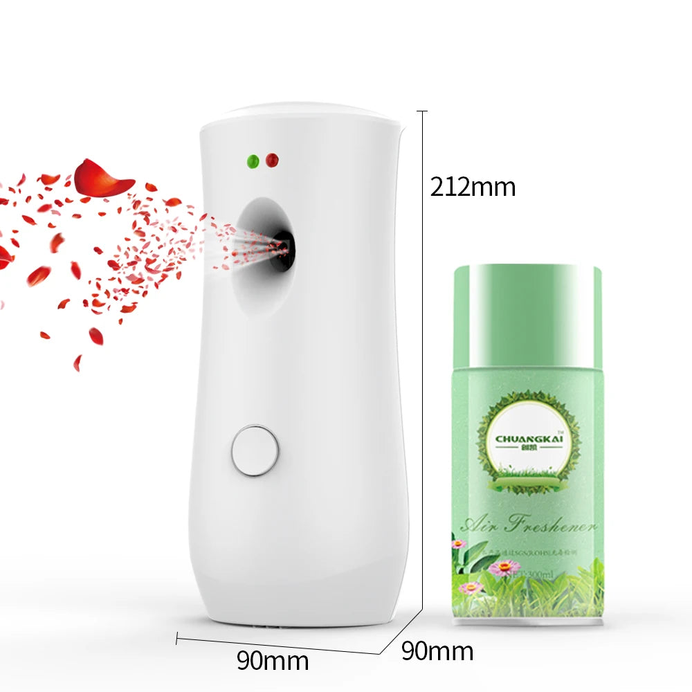 Air Fragrance Aerosol Dispenser Sensor Wall-Mounted Automatic Air Freshener 5/15/30min Timer Settings Eco-Friendly Pet-Safe Home