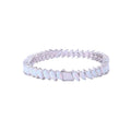 Europe & America Men/Women Hip Hop Style Single Row Inlaid Claw Chain Tennis Bracelet Silver Horse Eye Opal Anniversary Gift