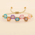 New Trendy Adjustable Sweet Braided Flower Bracelet Handmade Beads Bracelet Support Customization Rope Bracelet