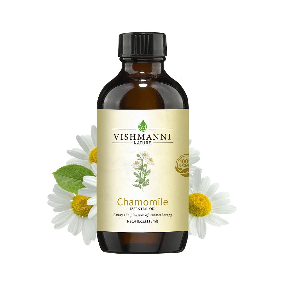 Private Label 100% Pure Chamomile Essential Oil 118ML Bottle for Massage and Diffusers Skincare and Haircare OEM Supply