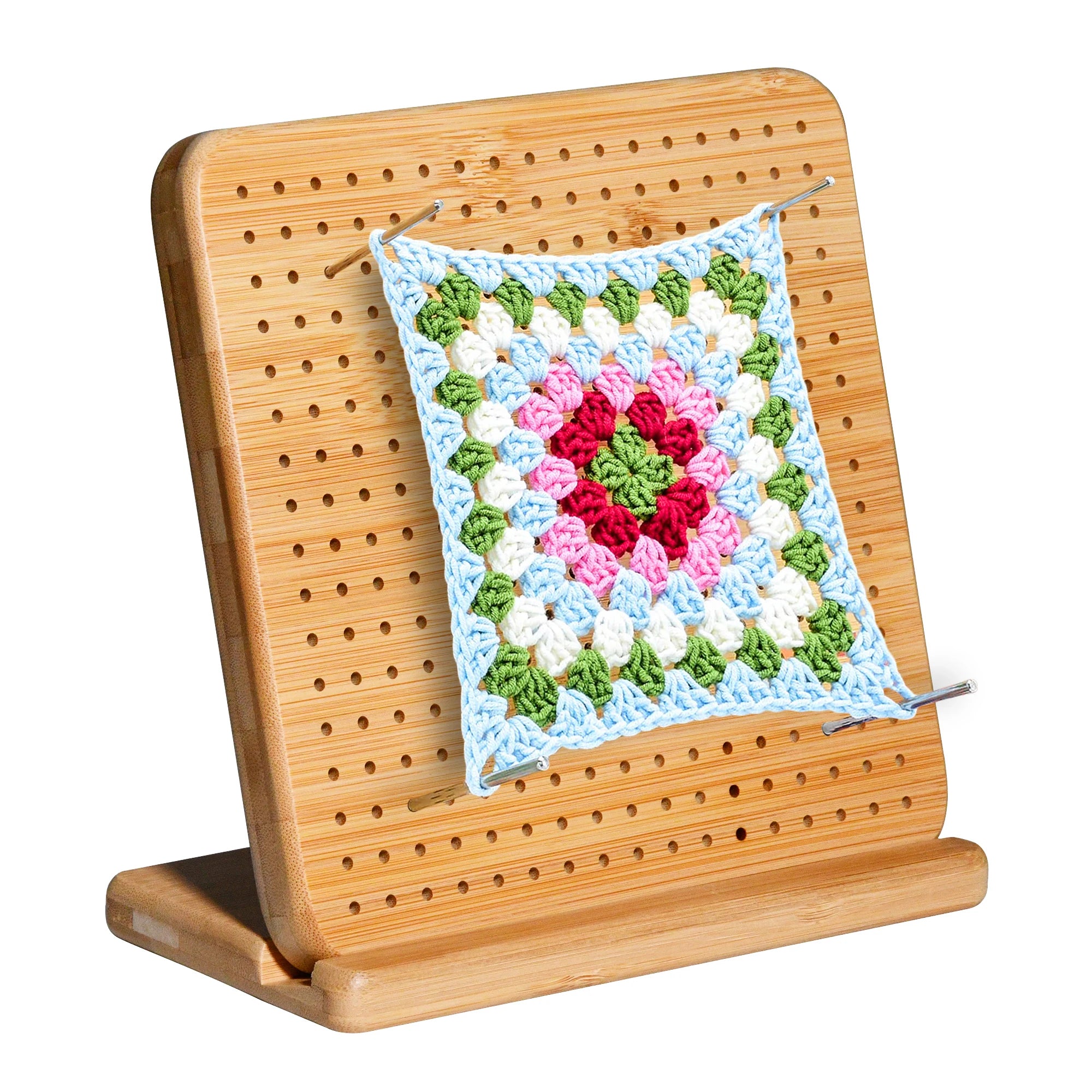 Blocking Board for Knitting and Crochet Projects Handcrafted Knitting Bamboo Board with Pegs for Knitting Crochet