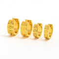 Trendy Earring 18K PVD Gold Plated Carved Pattern Waterproof Star Burst Huggie Earrings Stainless Steel Trendy Jewelry Wholesale