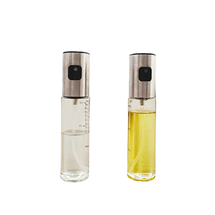 Bestselling  Oil Spray Pot Glass Oil and Vinegar Bottle Kitchen Press Oil Spray Bottle Food Grade Barbecue Seasoning