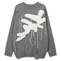 Men's Custom Autumn and Winter Fashion Casual Sweater Round Neck Collar Distressed Tassel Pullover Sweater