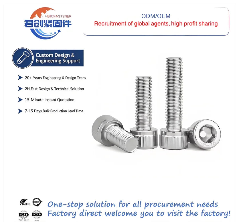 M2 M3 DIN912 Ss Bolt Titanium A2-70 Grade Allen Key Bolts M8 Thread Size 10mm Washer High Strength Bolts Socket Head Cap Screws