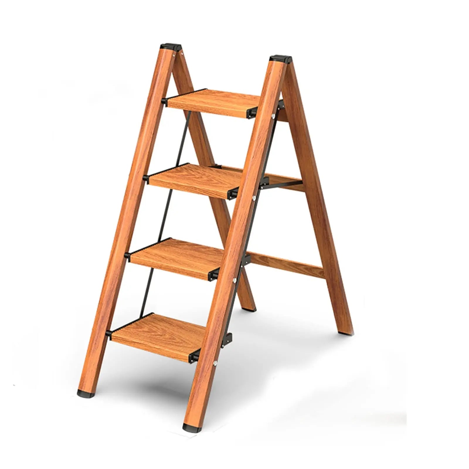 Modern Portable Steel Step Ladder Stool Lightweight Folding Ladder with Tread for Household Kitchen Garage Use