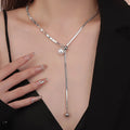 Adjustable Drawstring Pearl Choker Necklace Party Sexy Fashion Snake Bone Chain Sweater Jewelry Necklaces