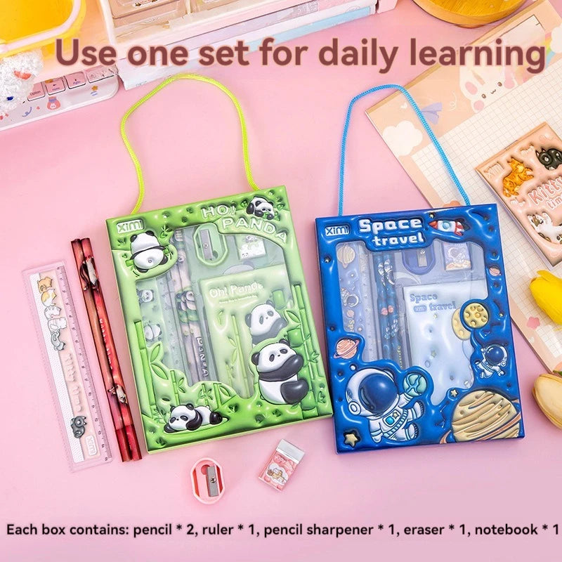 61 Children's Stationery Set Three-dimensional Cartoon Stationery Six-piece Primary School Gift Pencil Set