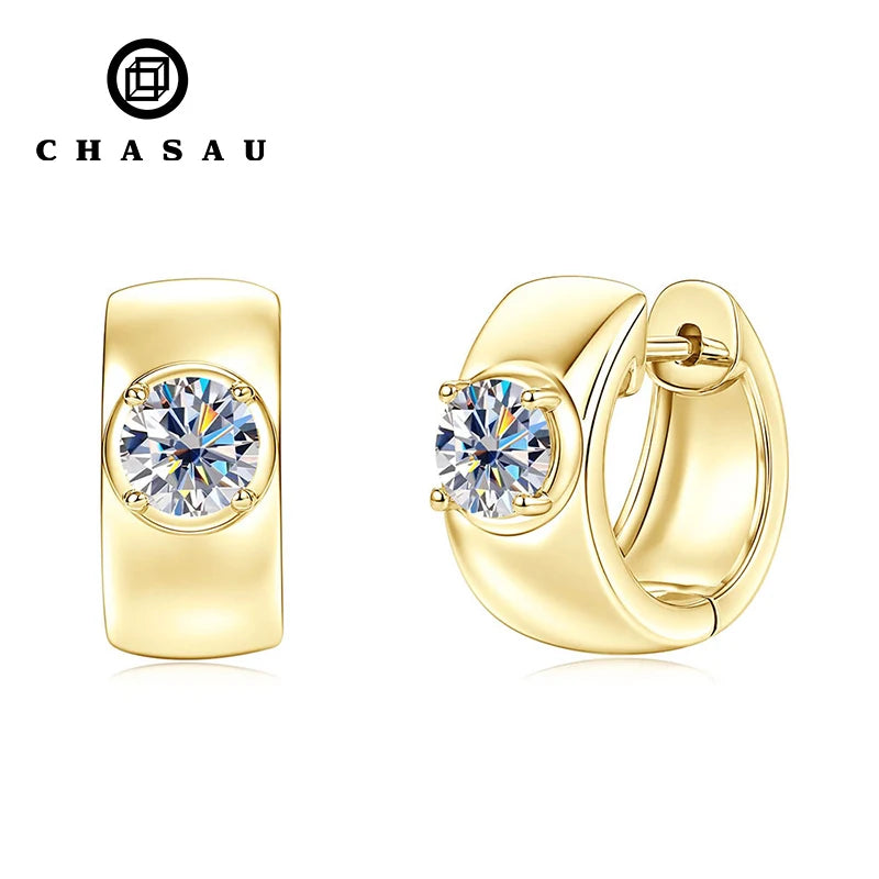 Earrings Wholesale Bulk 5mm 0.5CT Moissanite 14K Gold Filled Four Claw Elegant Hoop Earrings Moissanite Diamond Earrings