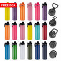 Various Lids 750ml Personalized logo Gym School Hot Drinking Double Wall Vacuum Metal Thermo Bottle Water With Straw Mouth Flask