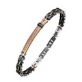 Fashion Men's Jewelry Black Rose Gold Ceramic Stainless Steel Gold Plated Custom Bracelets Jewelry for Father's Day Gift
