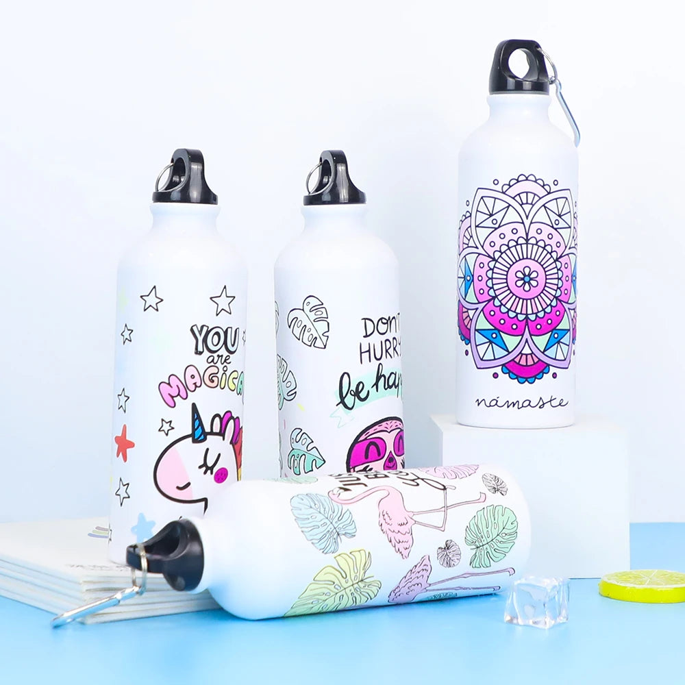 Wholesale Custom Outdoor Electroplate Aluminium Bottle Gradient Colour Changing Sports Drink Water Bottle