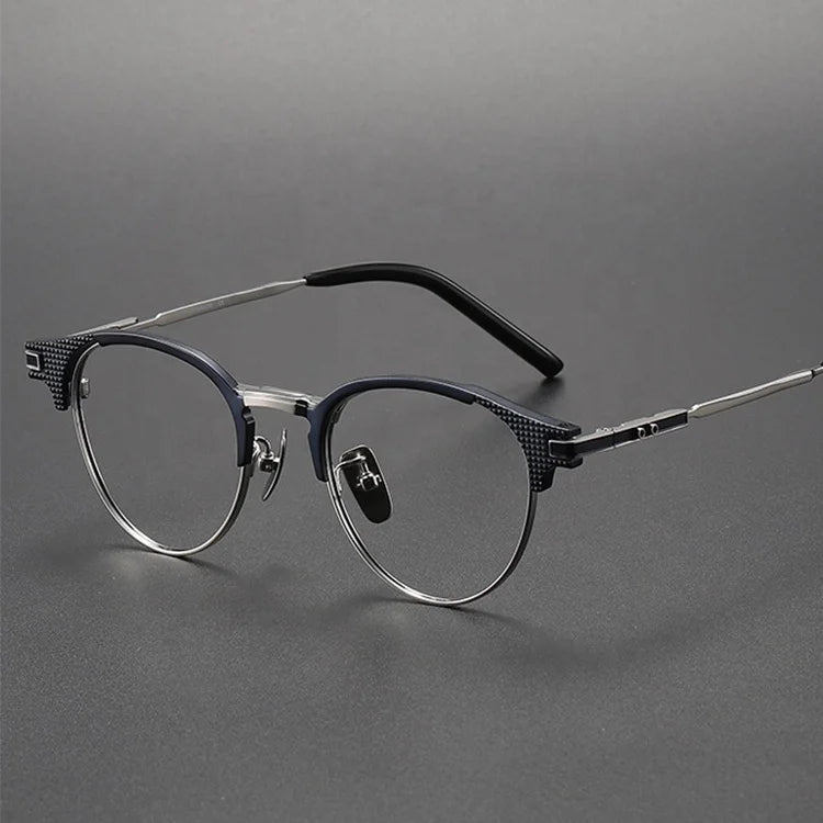 Yvan TO1200 2024 Vintage Retro Trendy Unisex Titanium Metal Optical Glasses Frame Solid Pattern Lightweight Daily Wear