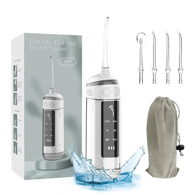 Mini Oral Dental Water Flosser 6 Modes IPX7 Waterproof Type-C Charging Portable Home Travel Teeth Irrigator 330ml Tank Customize