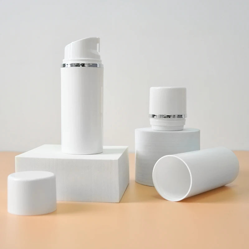15ml-200ml White Lotion Plastic Airless Bottle Lotion Botella De Plastico Con Bomba Sin Aire Flacon Pompe Sans air