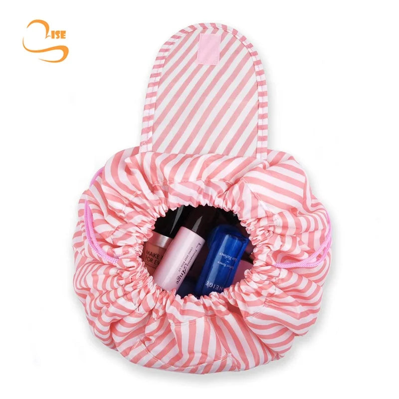 Waterproof Lazy Drawstring Make up Bag Portable Oxford Large Travel Cosmetic Bag Storage Organiser for Women Girl