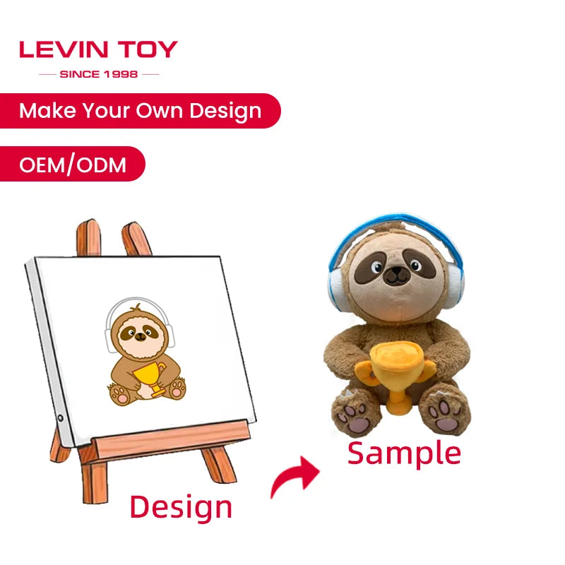 Custom Cute Cartoon Sloth Plush Doll PP Cotton Filled Animal Toy for Kids Birthday Gift