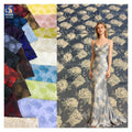 YX1234 Cheap Chinese Brocade Jacquard Fabric Woven Soft 100% Polyester Roses Flowers Brocade Fabric 2026 for Women