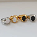 High End 18K Gold Plated Oval Shell Finger Rings for Women Design Jewelry Gift for Women MegaBDM