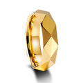 OAHLAN Customized Fashion Jewelry Personalized Wedding Band 6MM Gold Plated Faceted Tungsten Carbide Rings for Men Engagement