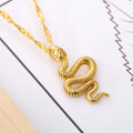 MANTU Snake Gold Plated Stainless Steel Link Chain Necklace Pendant Trendy Women's Anniversary Jewelry
