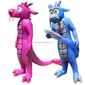 Pink and Blue Funny Adult Inflatable Dragon Costume for Sale