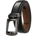Custom Logo Black Brown Women Waist Belts Custom Designer Automatic Ratchet Buckles Automatic Genuine Leather Men Belt