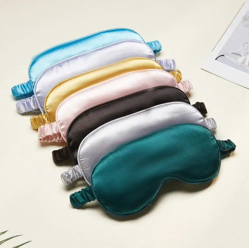 Party Supplies Double Layer Silk Satin Sleep Eye Shade Luxury Customized Soft Travel Unisex Sleeping Eye Mask With Elastic Strap