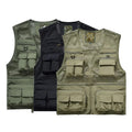 Custom Multi Pockets Men's Mesh Breathable Openwork Cargo Vest for Outdoor Fishing Work Safari Travel Photographer