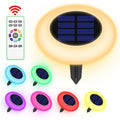 Intelamp Solar Colorful Pathway Light Color Changing Outdoor Lights with Remote Control for Garden Lawn Walkway Yard Patio