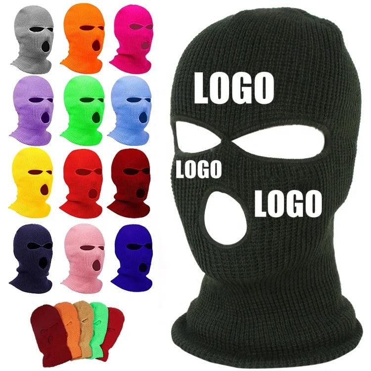 Embroidery Ski Masks Balaclava Men 3 Hole Full Face Breathable Designer Balaclava Ski Mask
