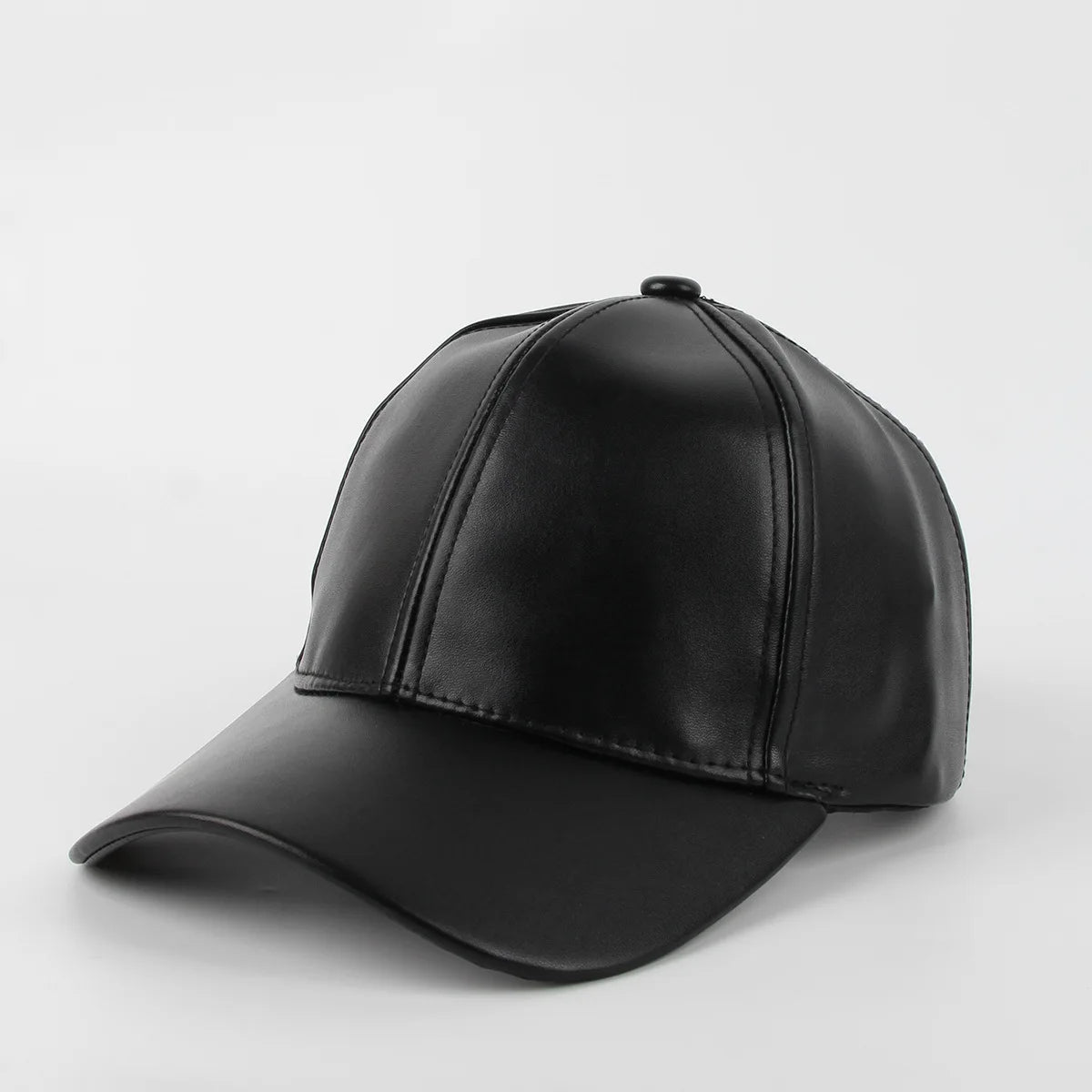 Custom Logo Plain Snapback Hats Winter Men PU Leather Baseball Caps