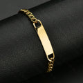 Meetyoo Wholesale Stainless Steel Couple Style Can Engrave Logo Chain Bracelet Never Fading PVD 18K Gold Plated Chain Jewelry