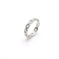 Dainty Adjustable Chain Ring Link for Charms Zircon 925 Sterling Silver Geometry Cuban Link Chain Ring for Women