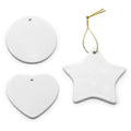 DIY Personalized 3 Inch Custom Round Ceramic Pendant for Sublimation Blanks Circle Christmas Tree Ornaments Hanging Decoration