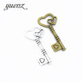 YuenZ Heart Key Charms Metal Antique Pendant Charms Making DIY Handmade 43*19mm O253