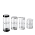 RTS Diameter 50mm Wide Mouth Tall 120g 120 Gram 120 g 120ml 120gr 4 Oz Ounce Transparent clear Plastic Jar with White Pad Lid