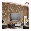 New Arrival Household Home Decor Modern 3D Brown Striped Design Shop Decorative Suede Non Woven Wallpaper